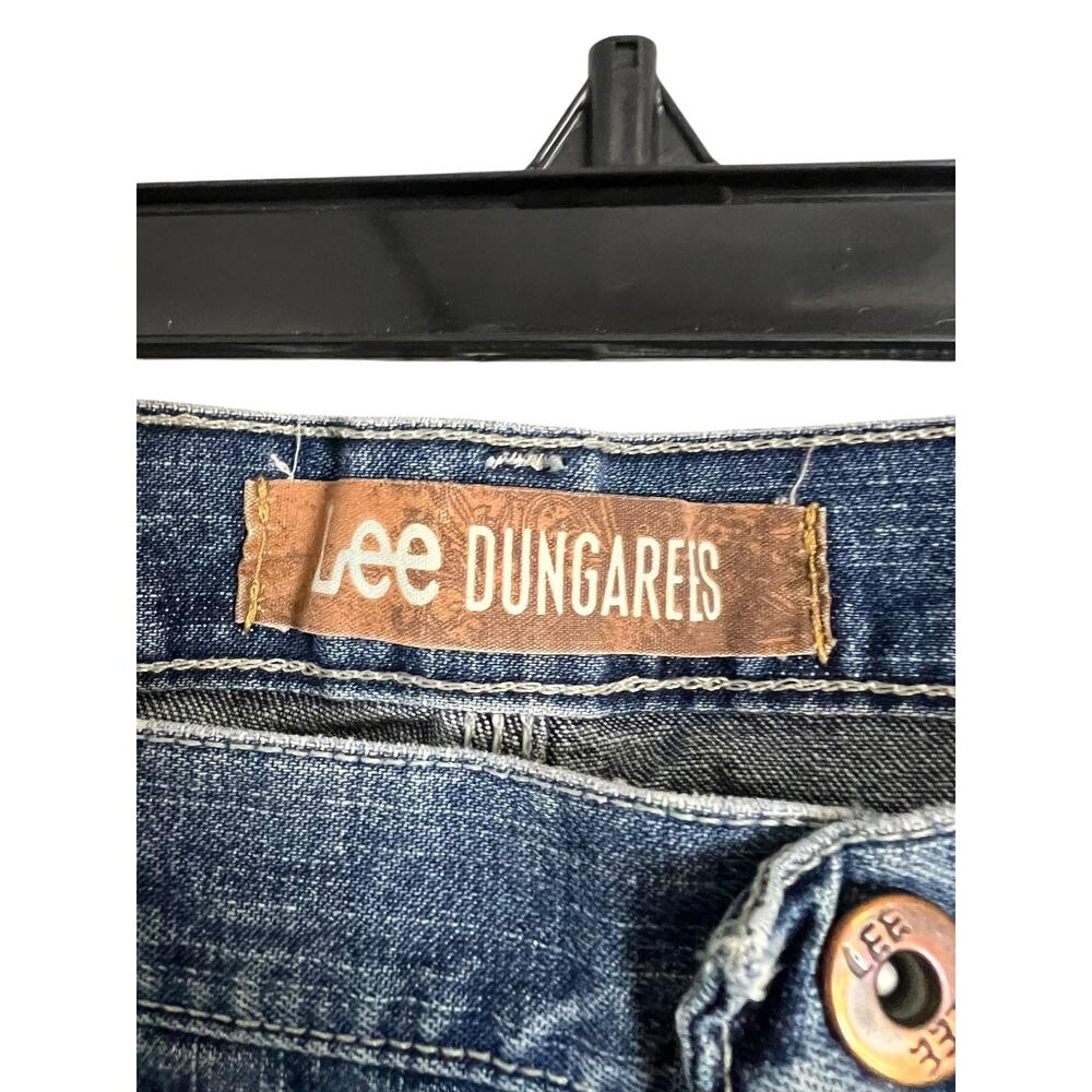 Lee Dungarees Denim Cargo Shorts Mens 34 Blue Carpenter Hammer Loop Distressed - Picture 5 of 9